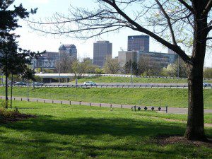 The Dayton Skyline view from Historic South Park